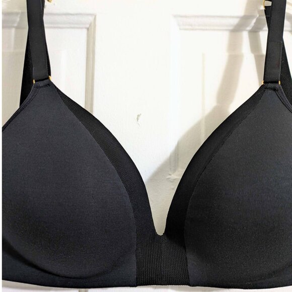 brand new black wireless bra with mesh trim by LIVELY 34DD - Picture 3 of 7